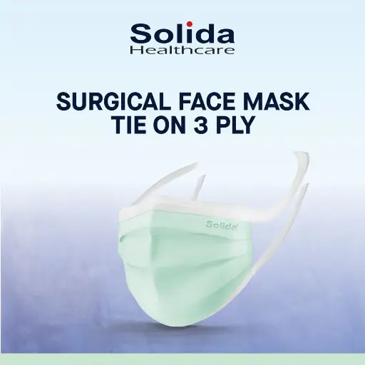 SOLIDA HEALTHCARE Surgical Face Mask Tie On 3 Ply