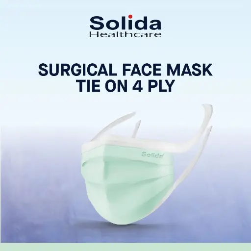SOLIDA HEALTHCARE Surgical Face Mask Tie On 4 Ply